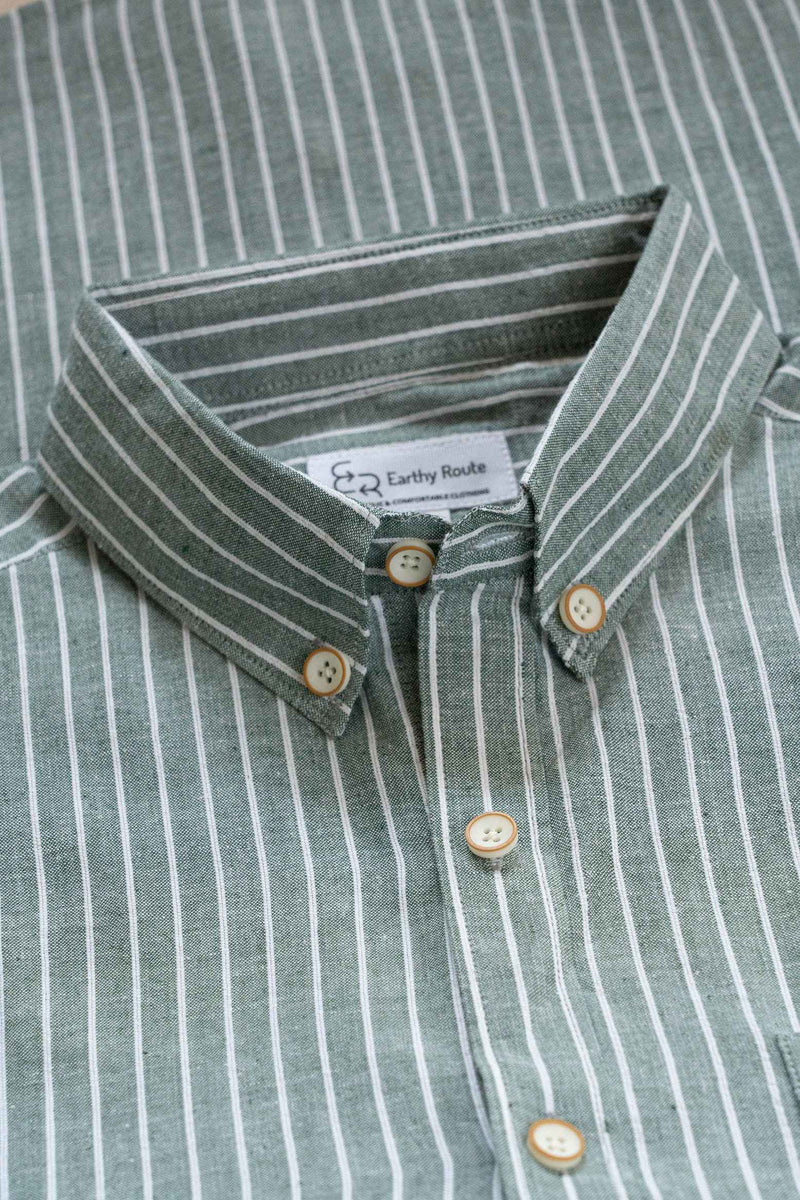 Green Striped Button Down Shirt main image 1